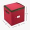Christmas Ornament Storage Box with Dual Zipper Closure - Box Contributes Slots for 64 Holiday Ornaments 3-Inch, Xmas Decorations Accessories, Made of Nonwoven Tear-Proof Material, Red
